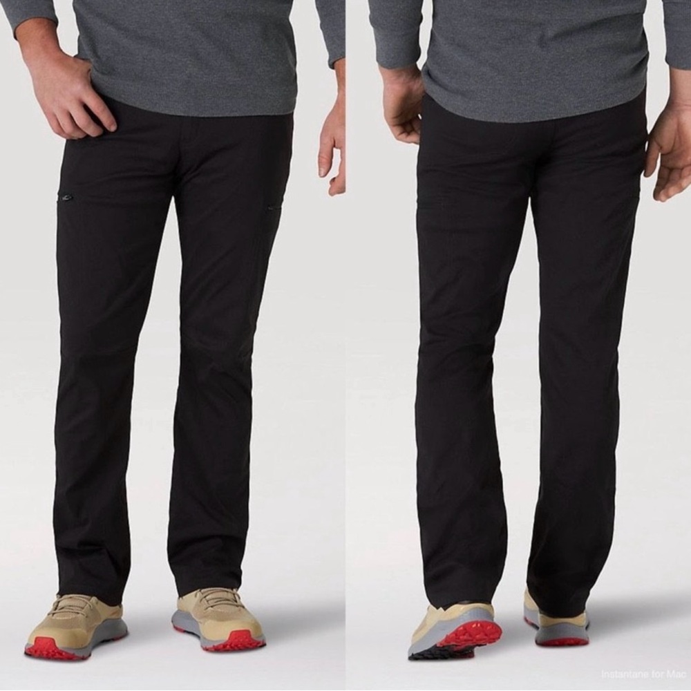 Wrangler ATG Outdoor Cargo Pants Black Nylon Stretch Hiking‎ Men's 38x30